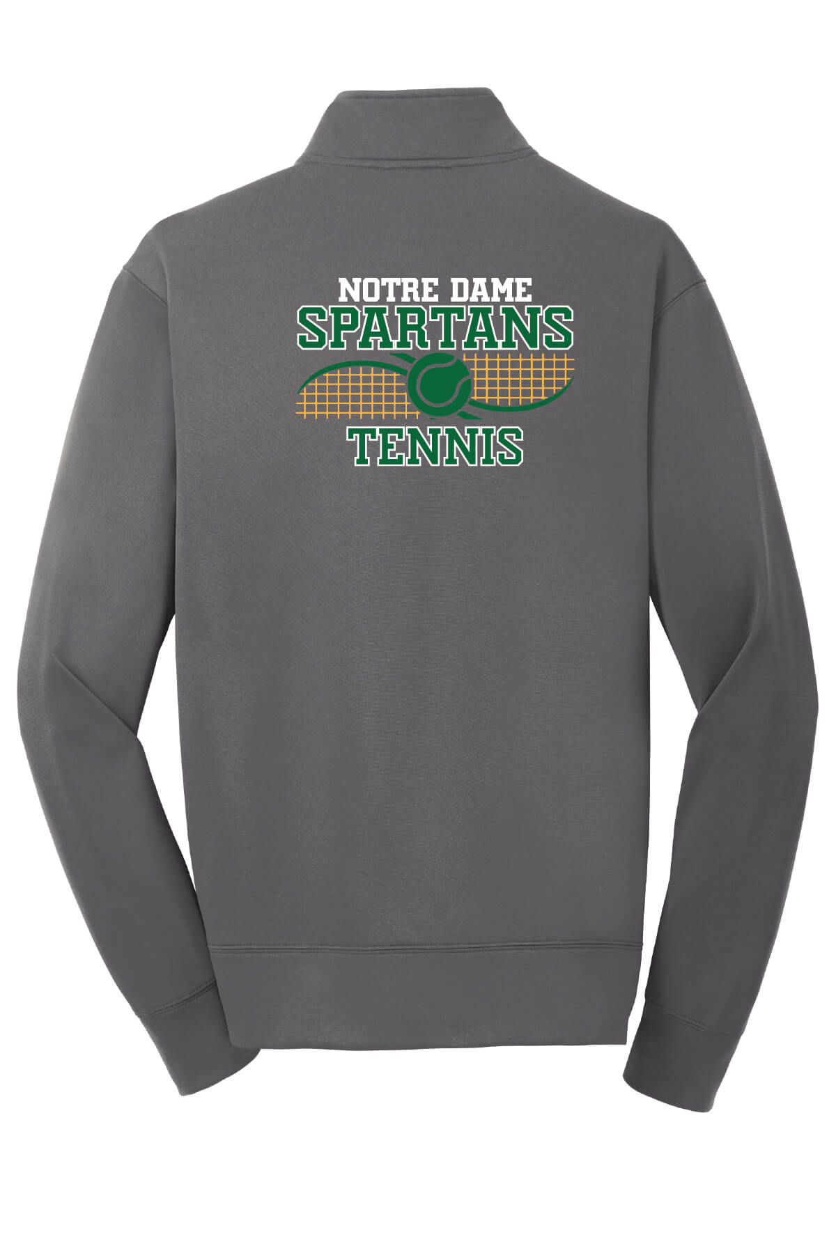 Notre Dame Spartans Fleece Full-Zip Jacket (Unisex) back-gray
