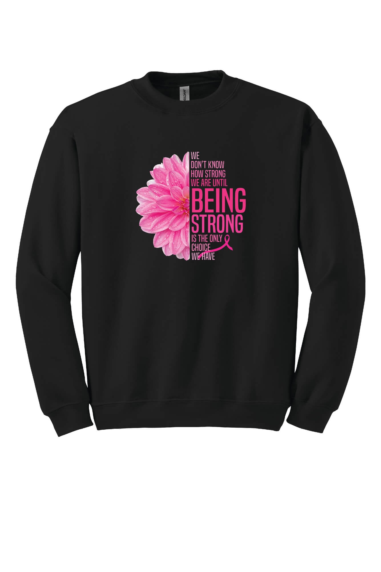 Flower Quote Crewneck Sweatshirt black