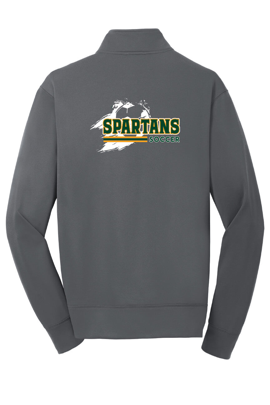 Sport-Tek® Sport-Wick® Fleece Full-Zip Jacket (Unisex) Spartans back-grey