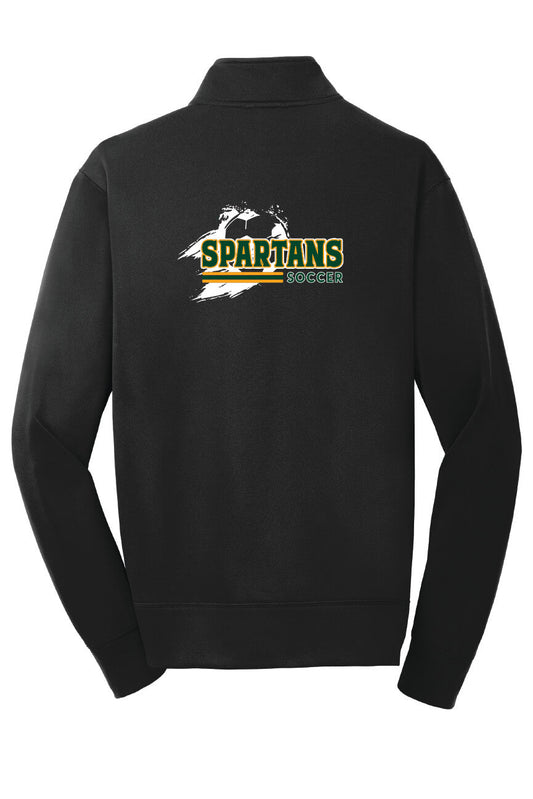 Sport-Tek® Sport-Wick® Fleece Full-Zip Jacket (Unisex) Spartans back-black