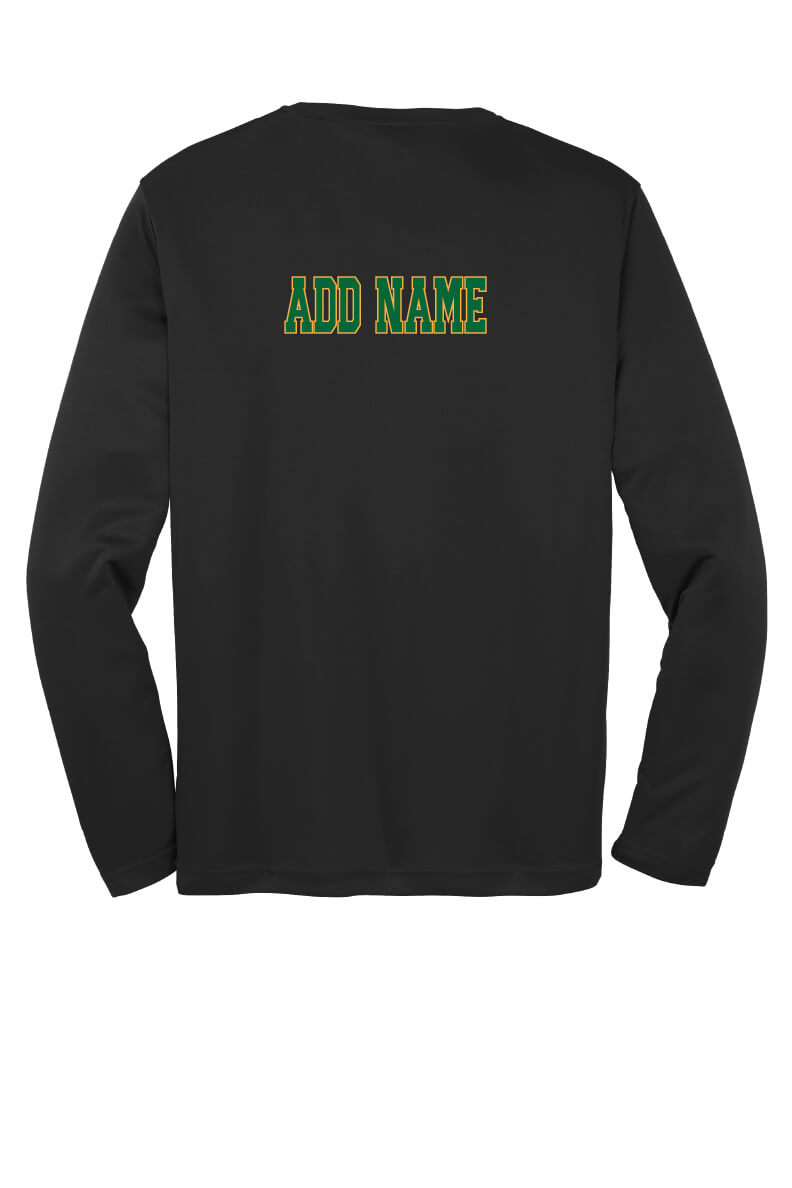 Notre Dame Tennis Sport Tek Competitor Long Sleeve Shirt back-black