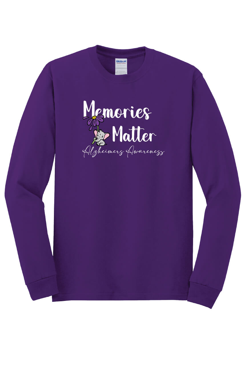 Memories Matter - Alzheimers Awareness Long Sleeve T-Shirt purple