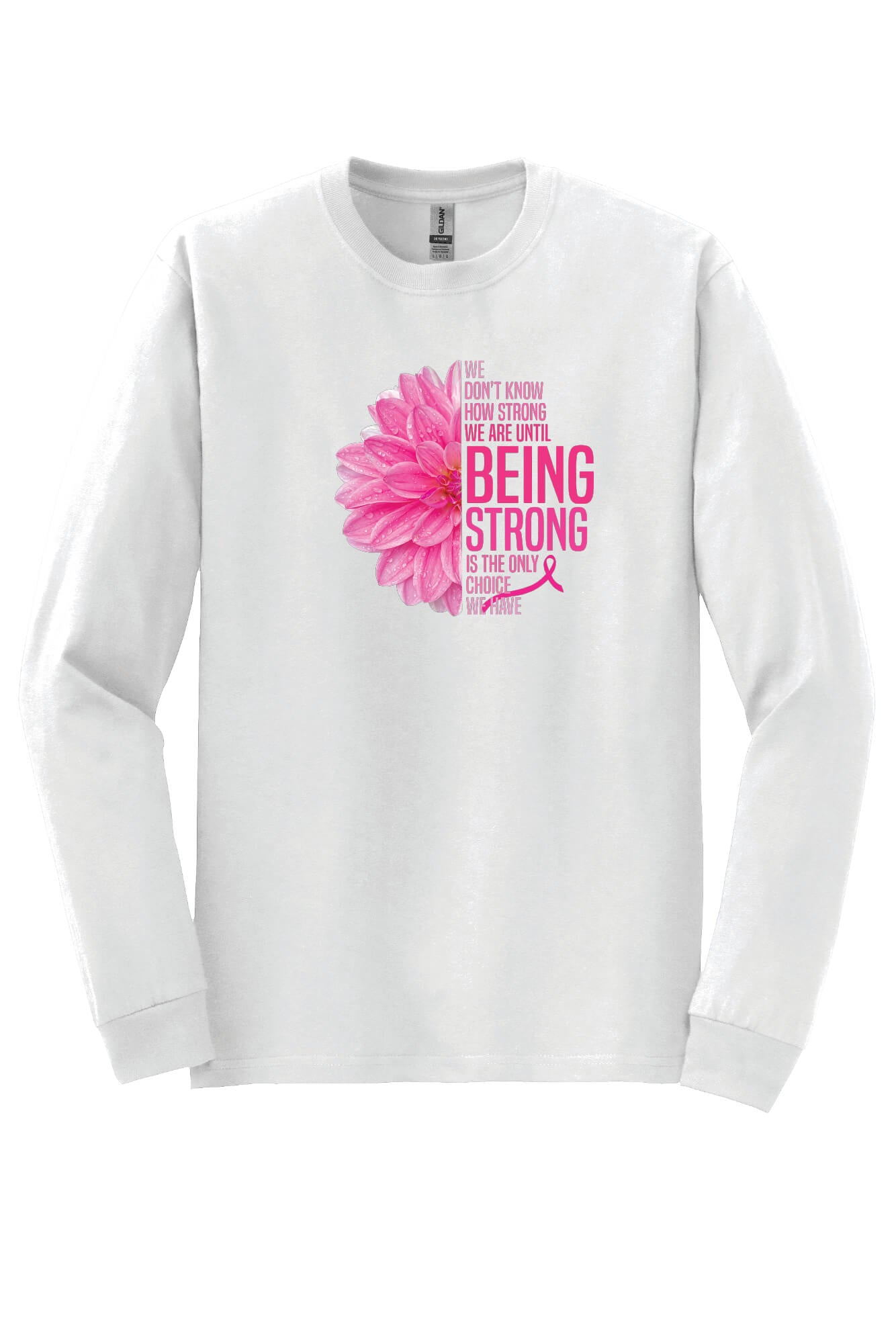 Flower Quote Long Sleeve Shirt white