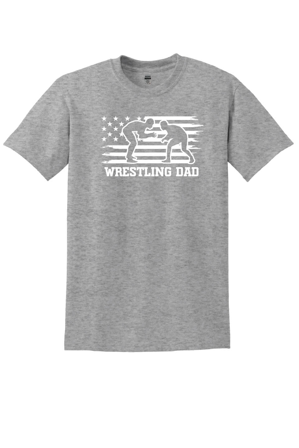 Wrestling Dad Short Sleeve T-Shirt gray