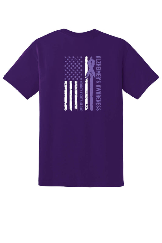 Memories Matter Flag Back Short Sleeve T-Shirt purple flag back