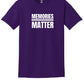 Memories Matter Flag Back Short Sleeve T-Shirt purple front