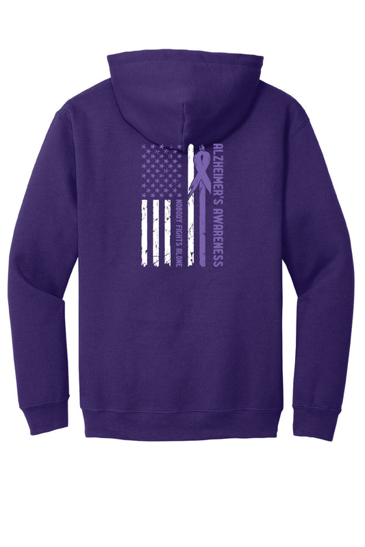 Memories Matter Flag Back Hoodie purple flag back