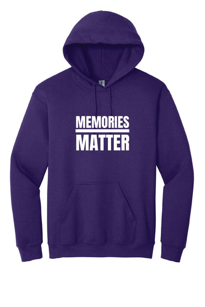 Memories Matter Flag Back Hoodie purple front