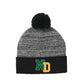 Pom Pom Beanie, black/gray