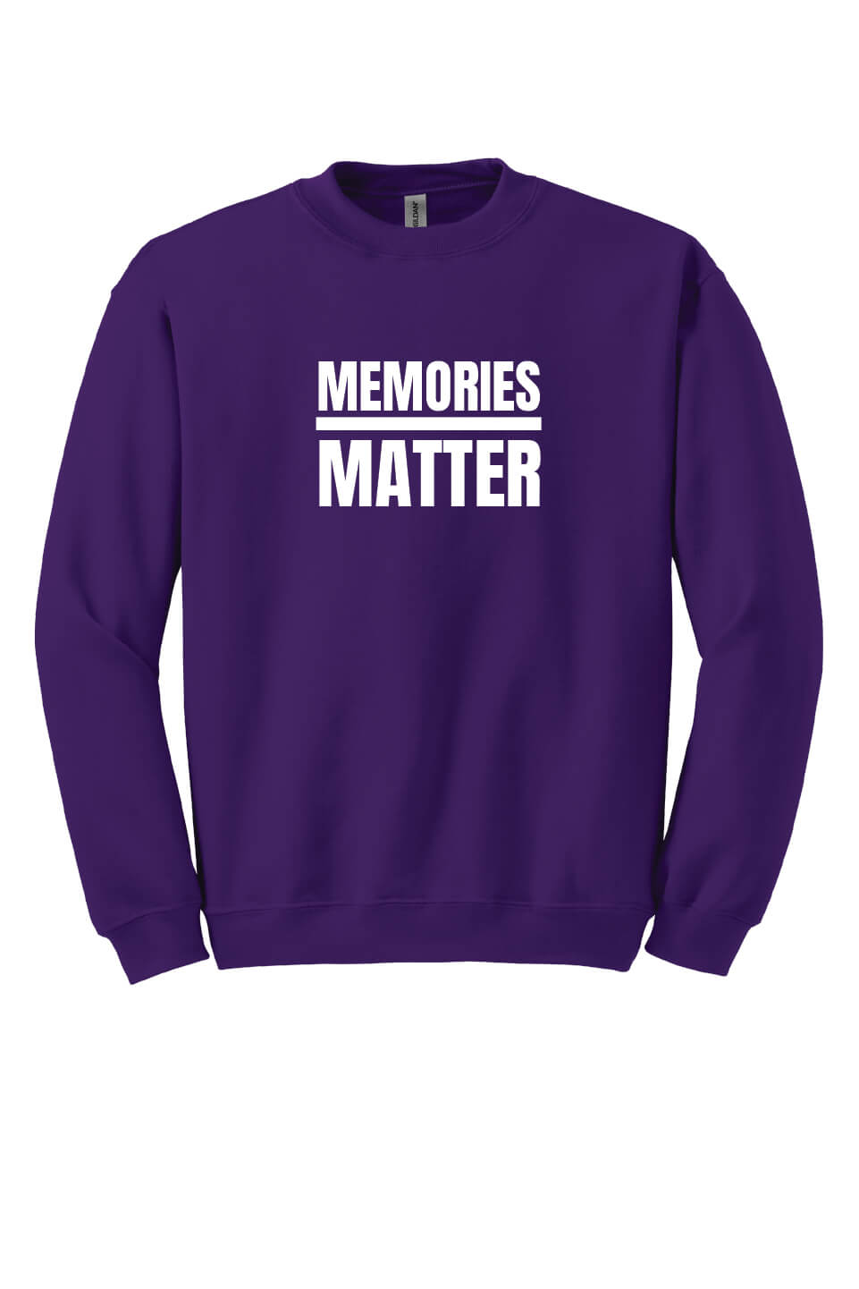 Memories Matter Flag Back Crewneck Sweatshirt purple front
