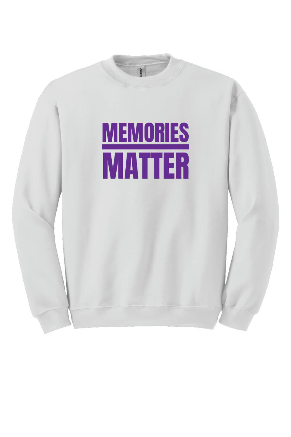 Memories Matter Flag Back Crewneck Sweatshirt white front