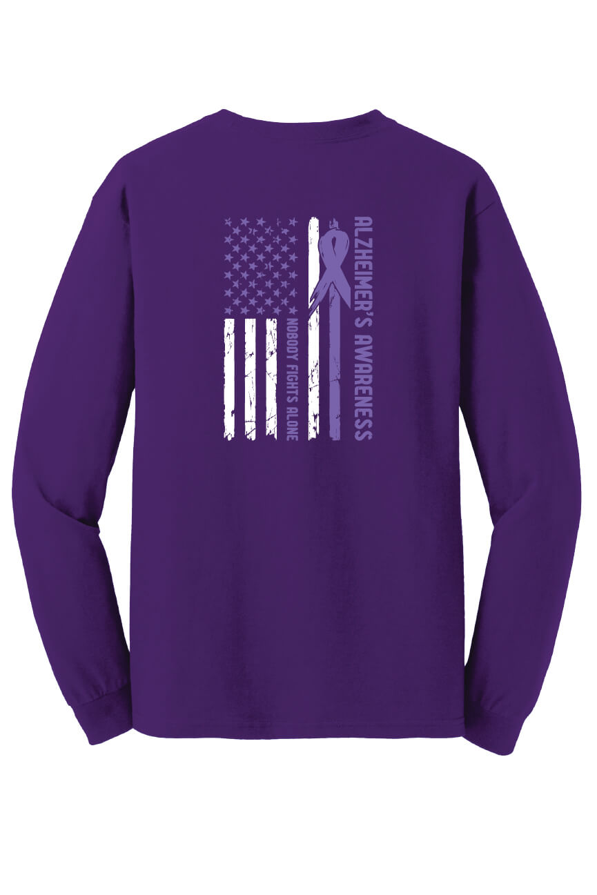 Memories Matter Flag Back Long Sleeve T-Shirt purple flag back