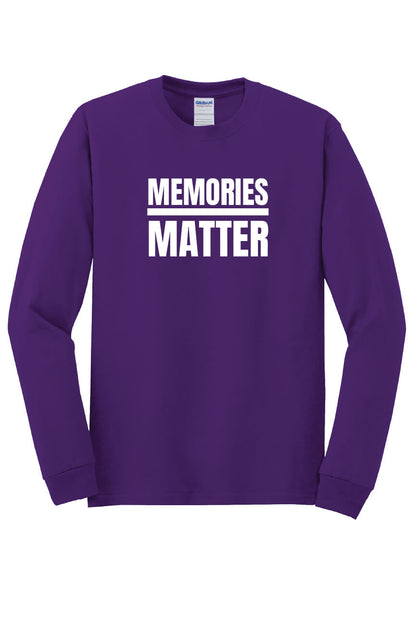 Memories Matter Flag Back Long Sleeve T-Shirt purple front