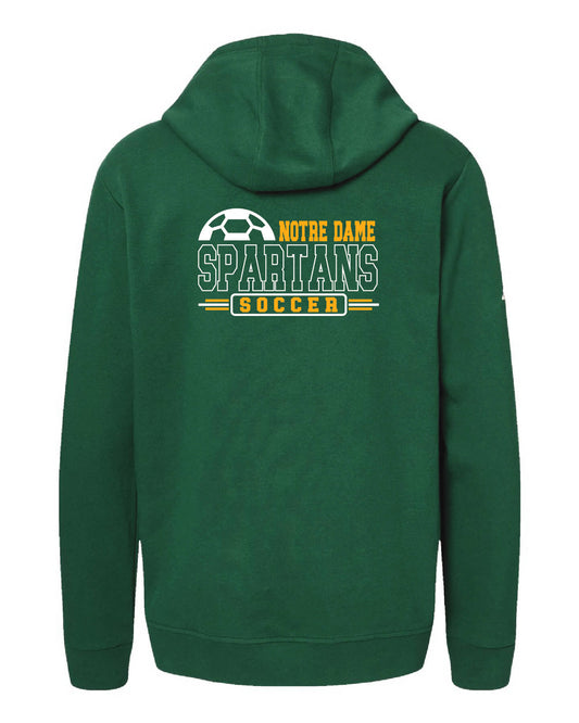 Notre Dame Soccer Fleece Hooded Sweatshirt green back