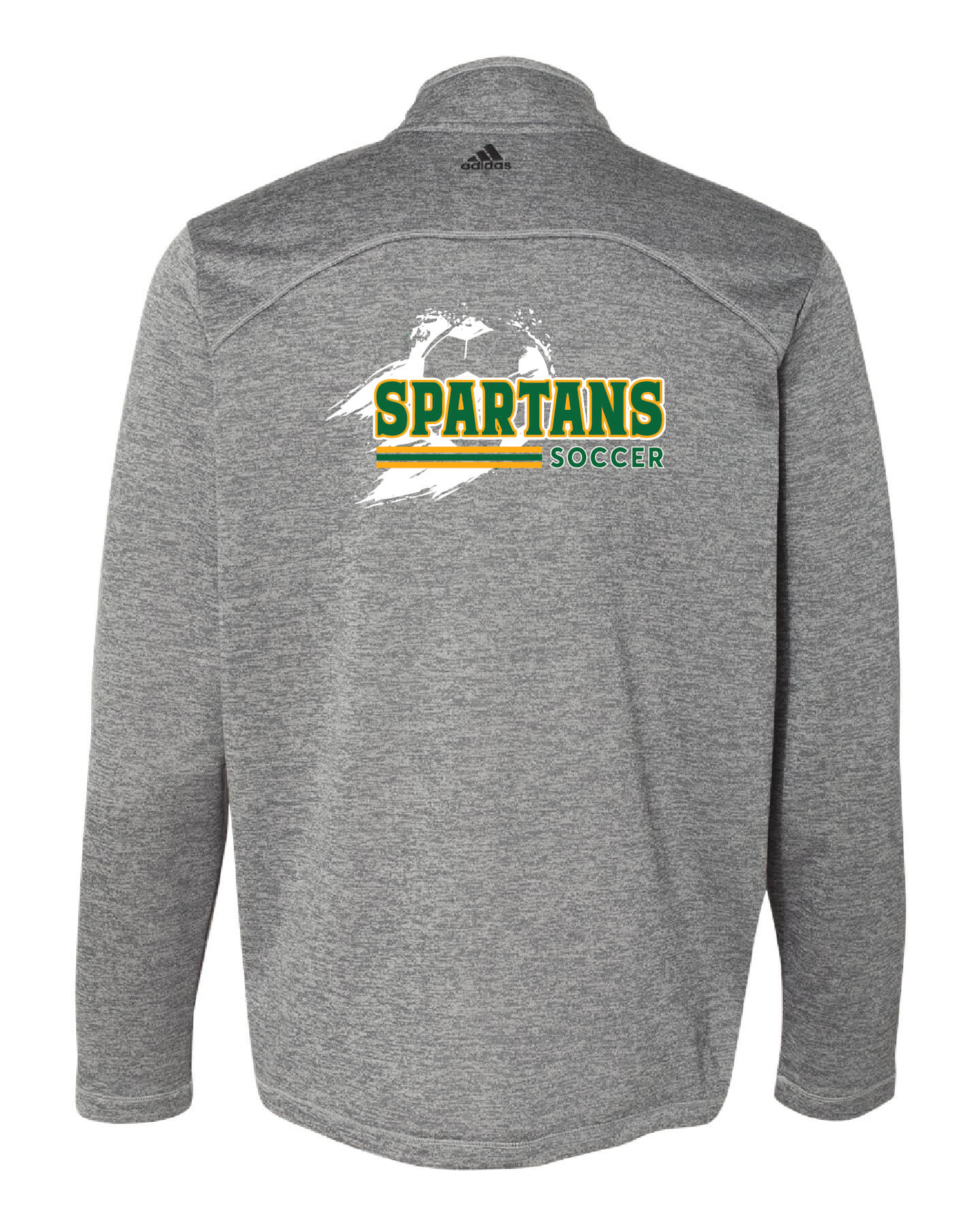 Spartans Heathered Quarter Zip Pullover Mid Heathered Gray back