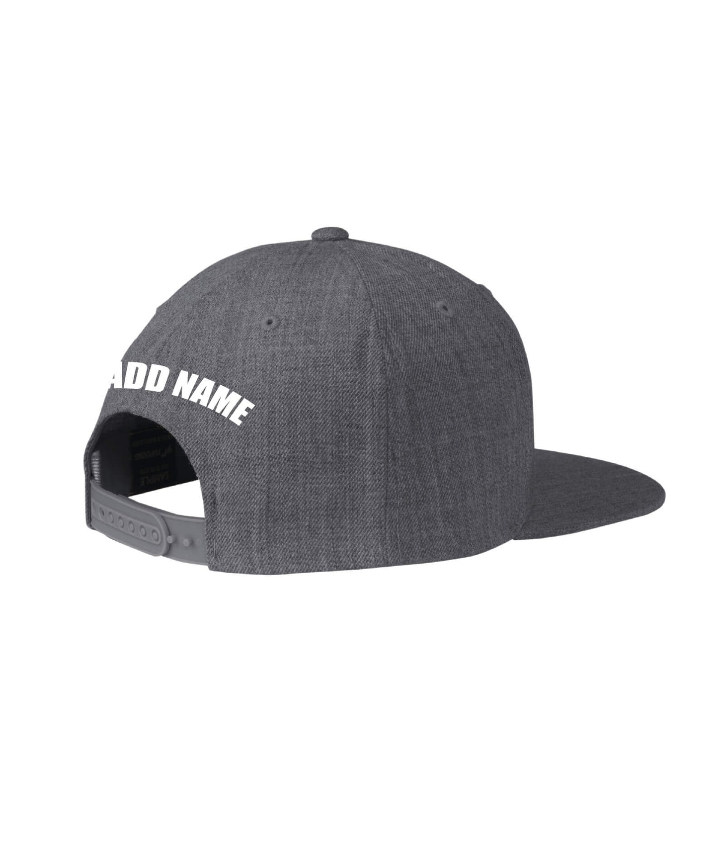 Flat Bill Snapback Cap personalized back