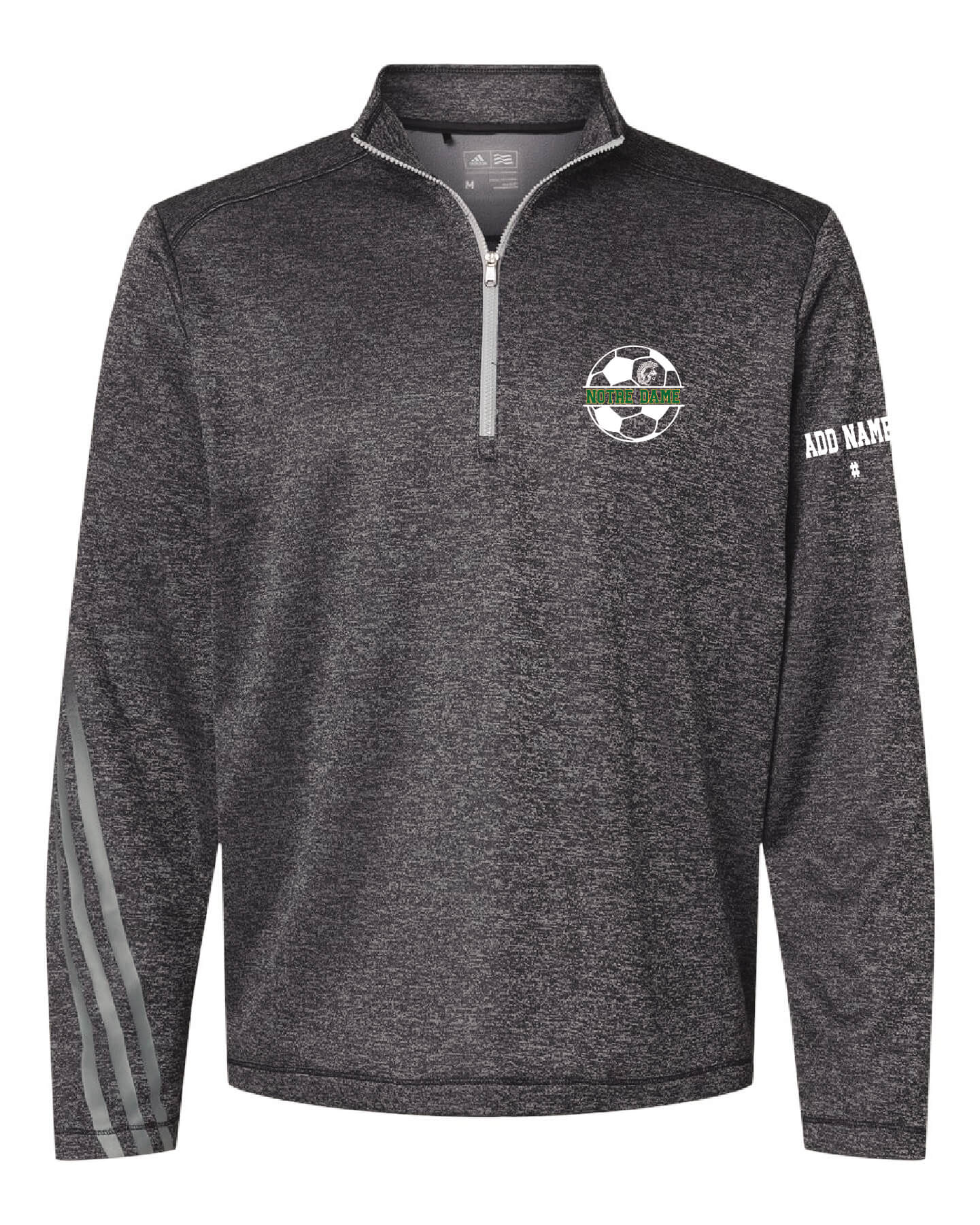 Spartans Heathered Quarter Zip Pullover Heathered Black front