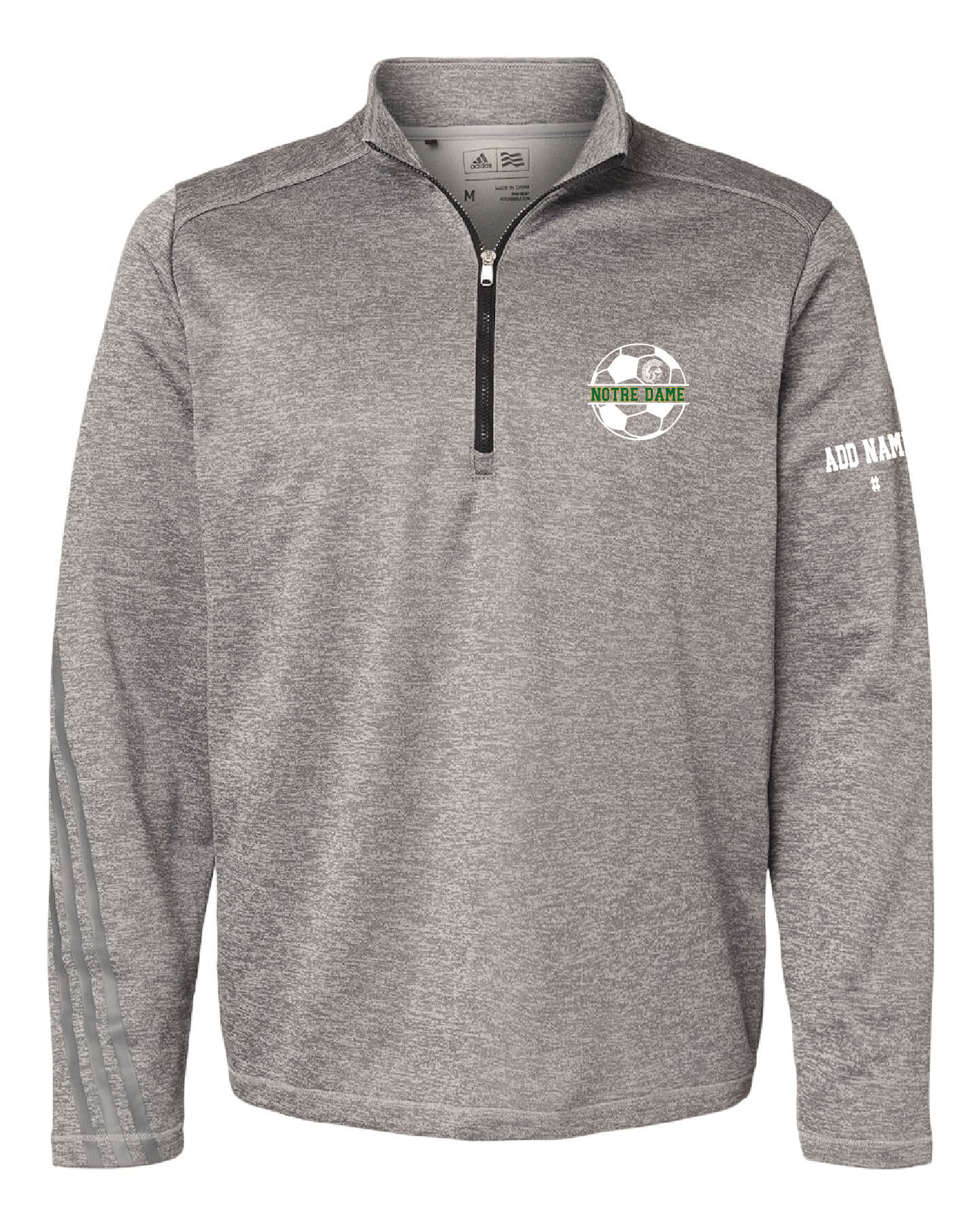 Spartans Heathered Quarter Zip Pullover Mid Heathered Gray front