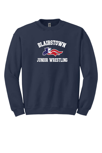 Blairstown JR Wrestling Crewneck Sweatshirt (Youth) navy