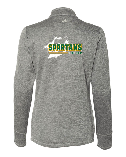 Spartans Heathered Quarter Zip Pullover (Womens) Mid Heathered Gray back