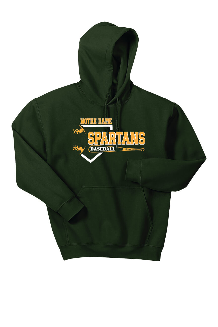Notre Dame Baseball Hoodie (Youth) green, front