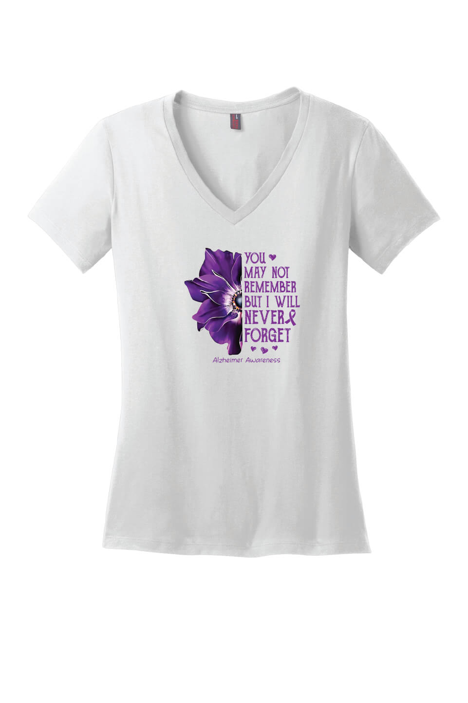 I Will Never Forget Ladies V-Neck Short Sleeve T-Shirt white