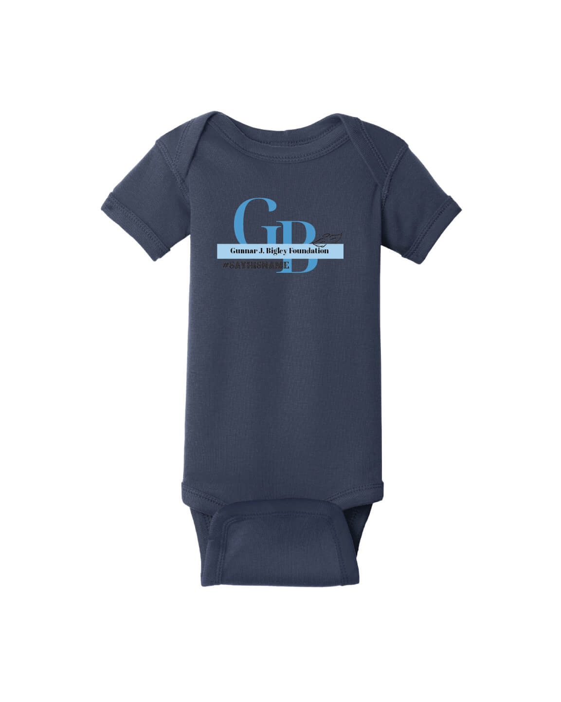 Short Sleeve Onesie - Word Art I front navy