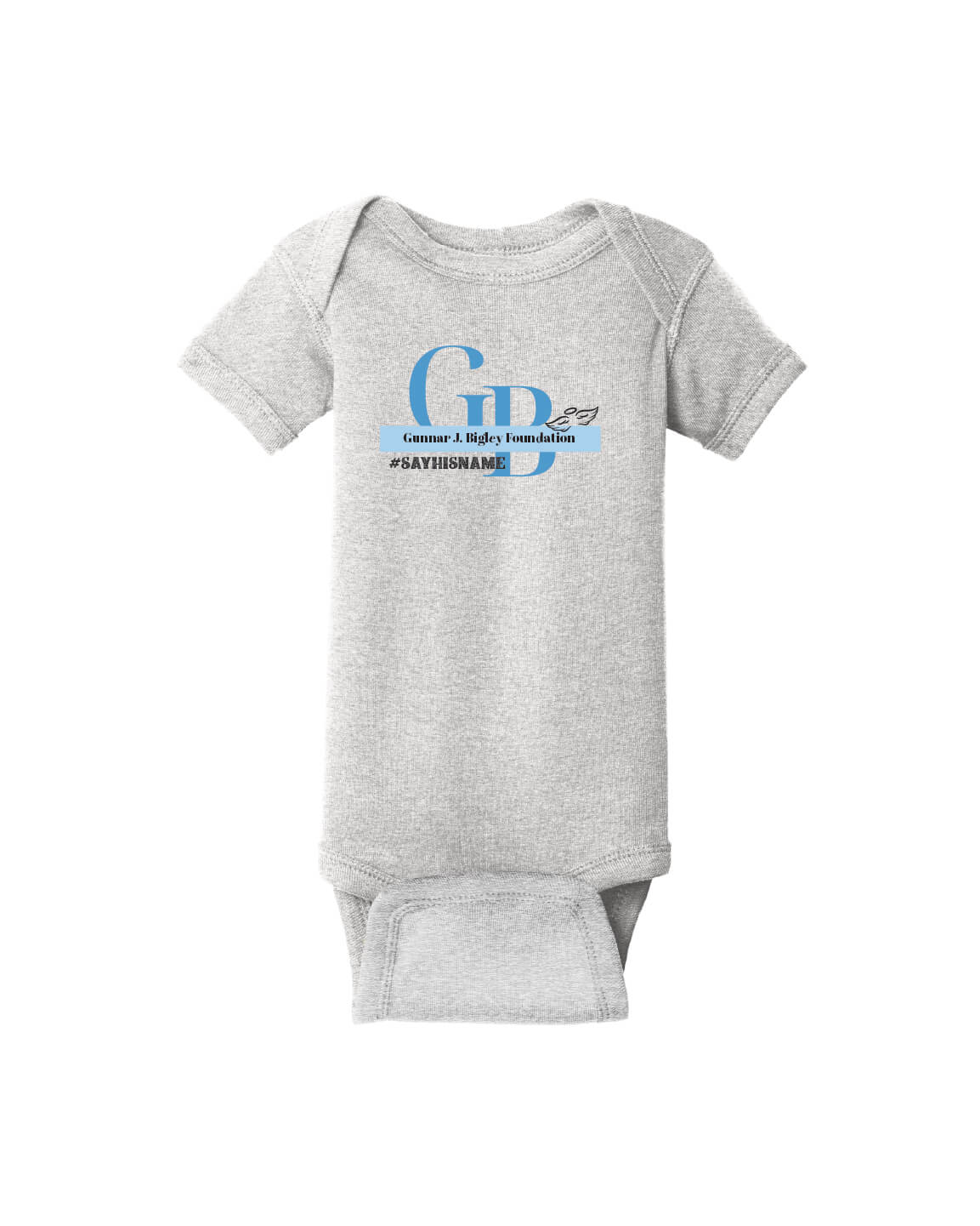 Short Sleeve Onesie - Word Art I front gray