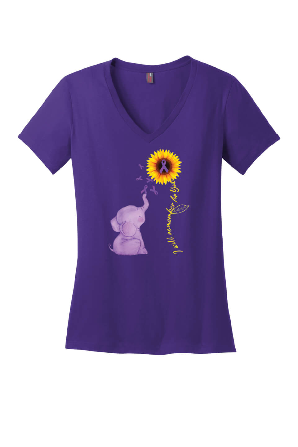 I Will Remember For You Ladies V-Neck Short Sleeve T-Shirt purple