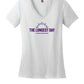 The Longest Day Ladies V-Neck Short Sleeve T-Shirt white horizontal design