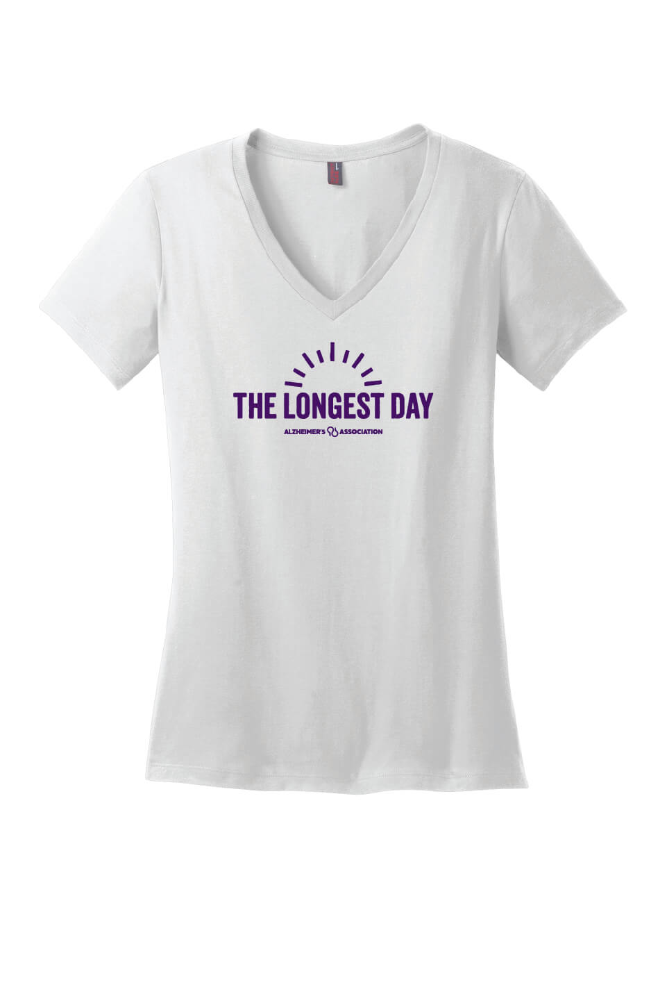 The Longest Day Ladies V-Neck Short Sleeve T-Shirt white horizontal design