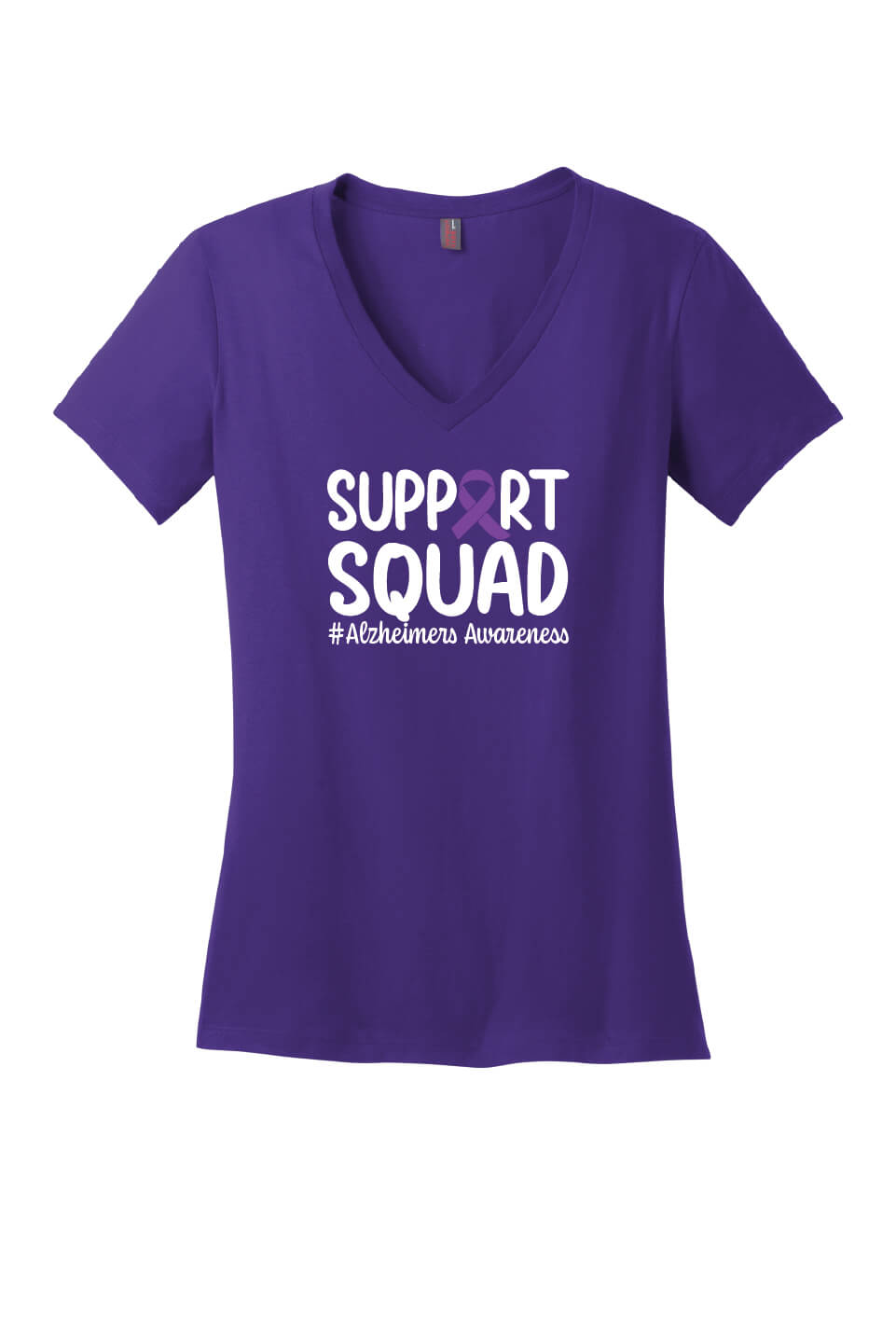 Support Squad Ladies V-Neck Short Sleeve T-Shirt purple