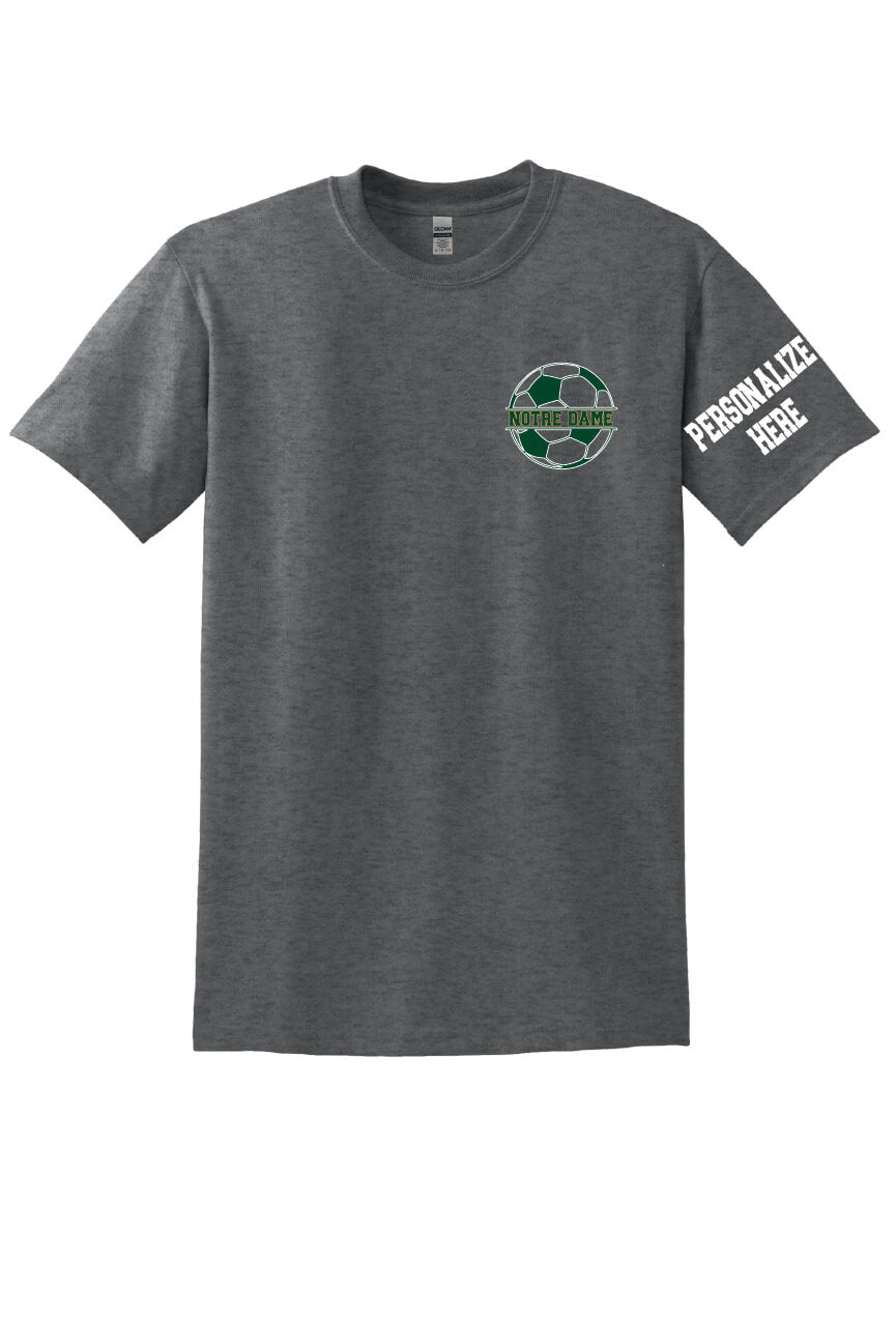 Notre Dame Soccer Short Sleeve T-Shirt gray