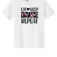 Eat Sleep Dance Repeat Short Sleeve T-Shirt (Youth) white