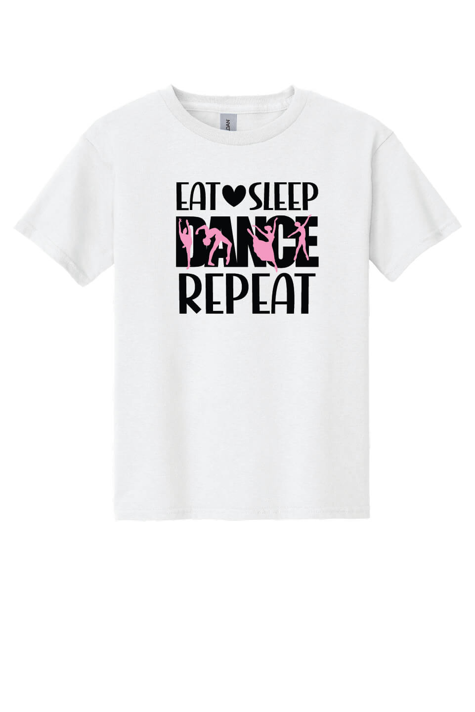 Eat Sleep Dance Repeat Short Sleeve T-Shirt (Youth) white