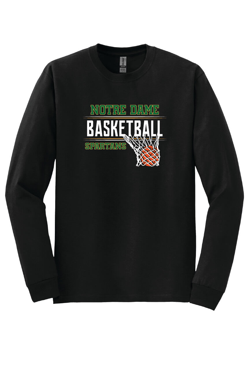 Notre Dame Basketball Long Sleeve T-Shirt black-front
