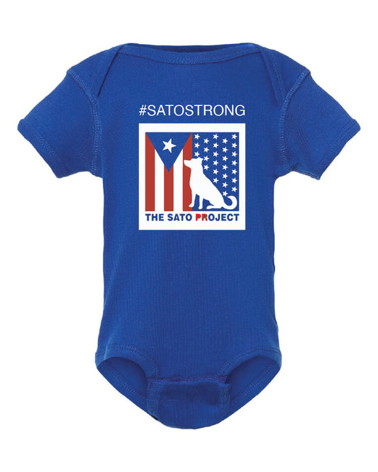 Short Sleeve Onesie front blue