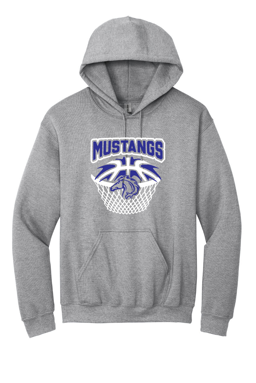 Mustangs Basketball Hoodie (Youth) gray