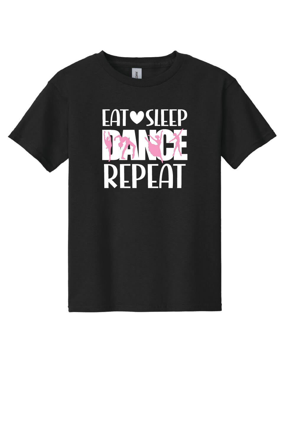 Eat Sleep Dance Repeat Short Sleeve T-Shirt (Youth) black