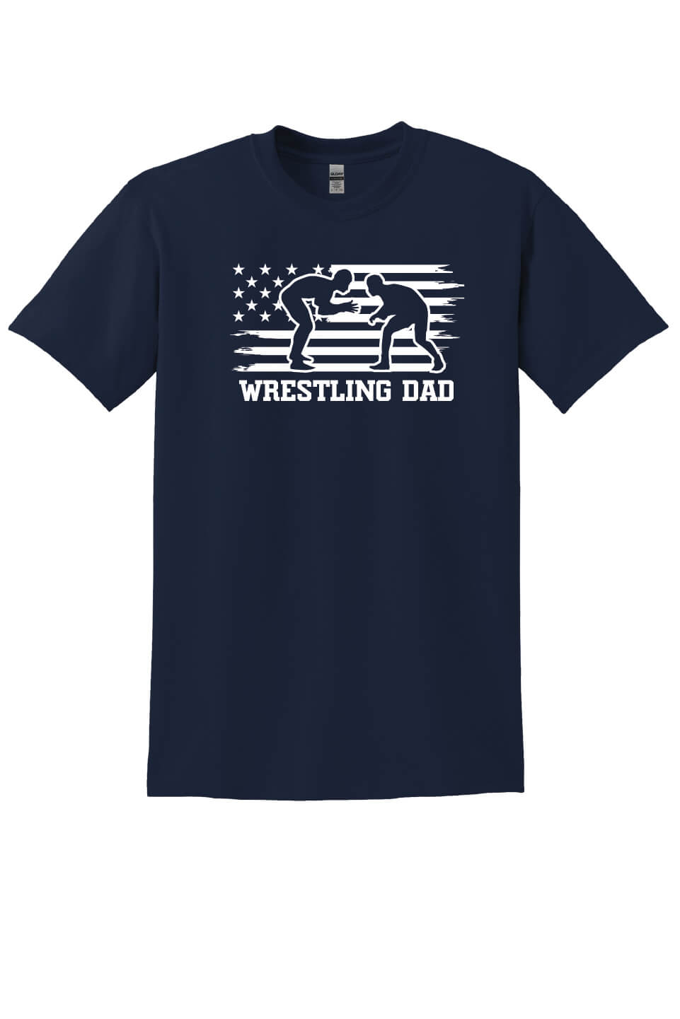 Wrestling Dad Short Sleeve T-Shirt navy