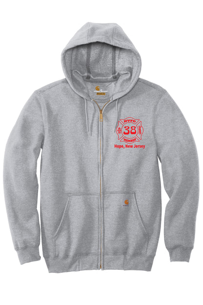 HVFD 38 Retro Carhartt Mid-weight Hooded Full Zip Sweatshirt