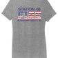 Ladies V-Neck Short Sleeve T-Shirt gray back