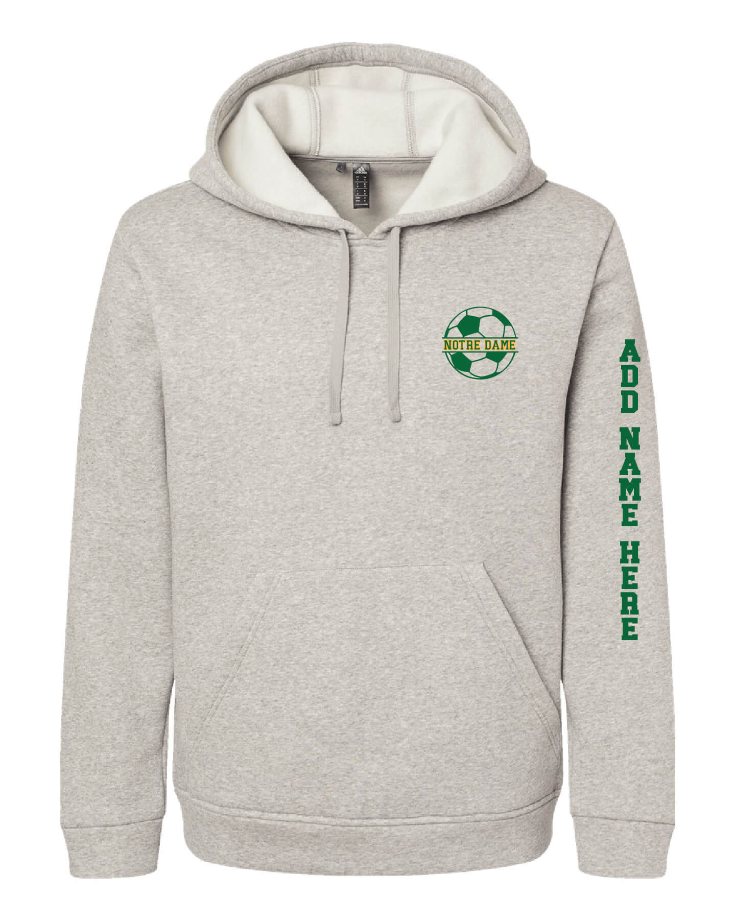 Notre Dame Soccer Adidas Fleece Hooded Sweatshirt