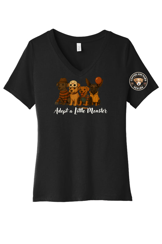 Adopt a Little Monster Ladies V-Neck T-shirt