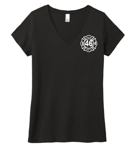 Ladies V-Neck Short Sleeve T-Shirt black front