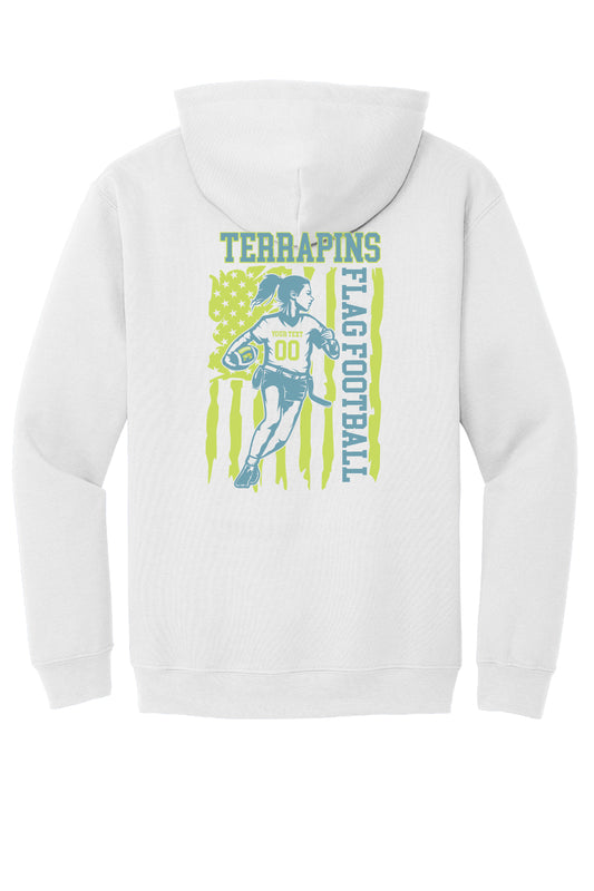 Girls Football Flag Back Hoodie (Adult)