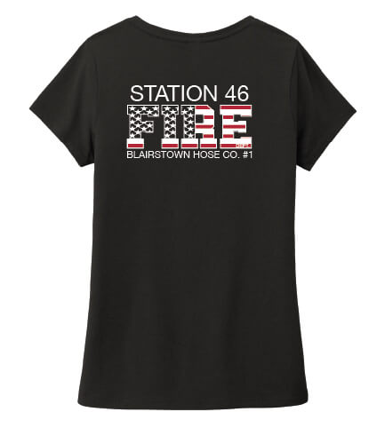 Ladies V-Neck Short Sleeve T-Shirt black back