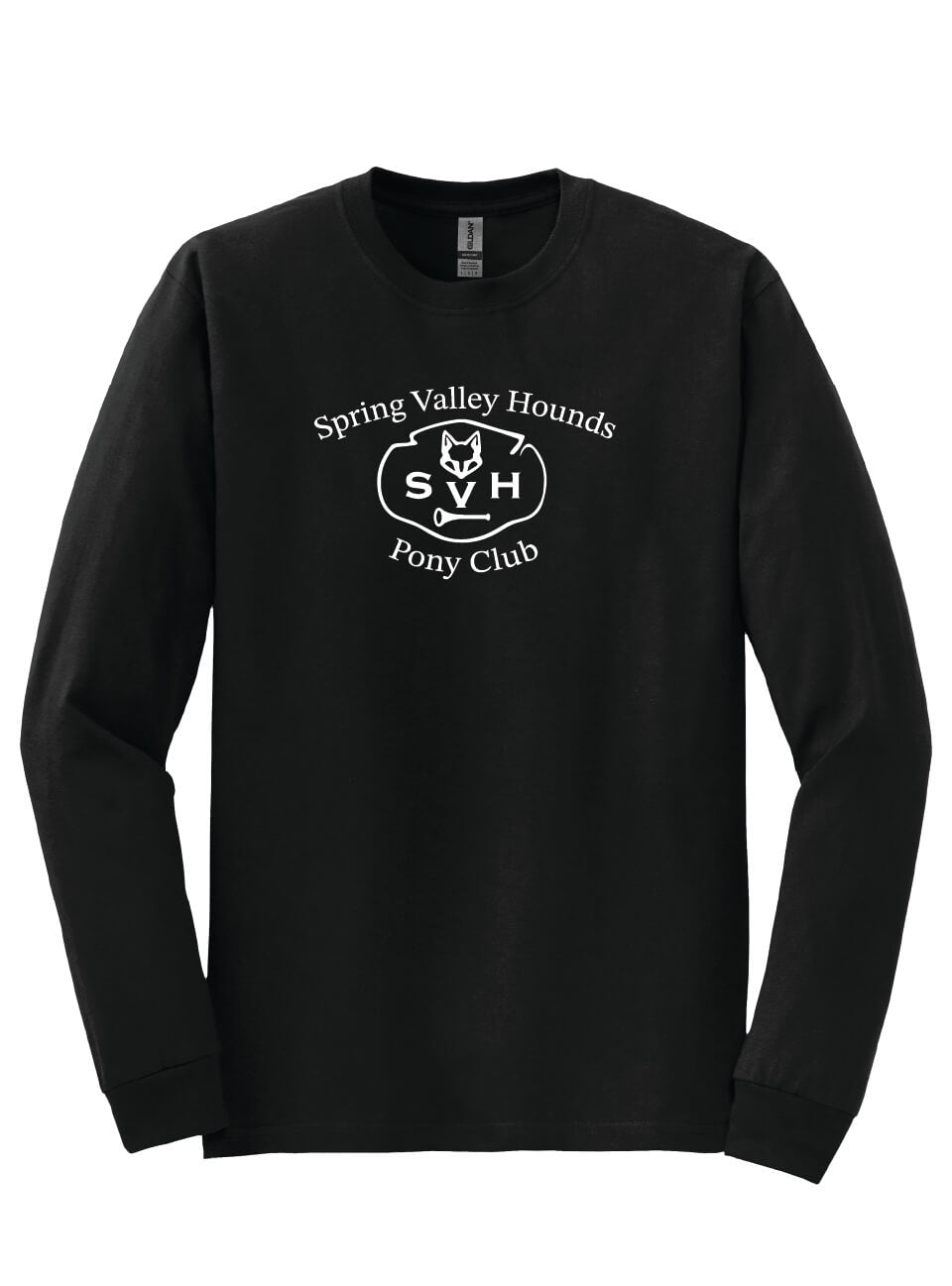 Spring Valley Pony Long Sleeve T-Shirt (Gildan, Adult) black