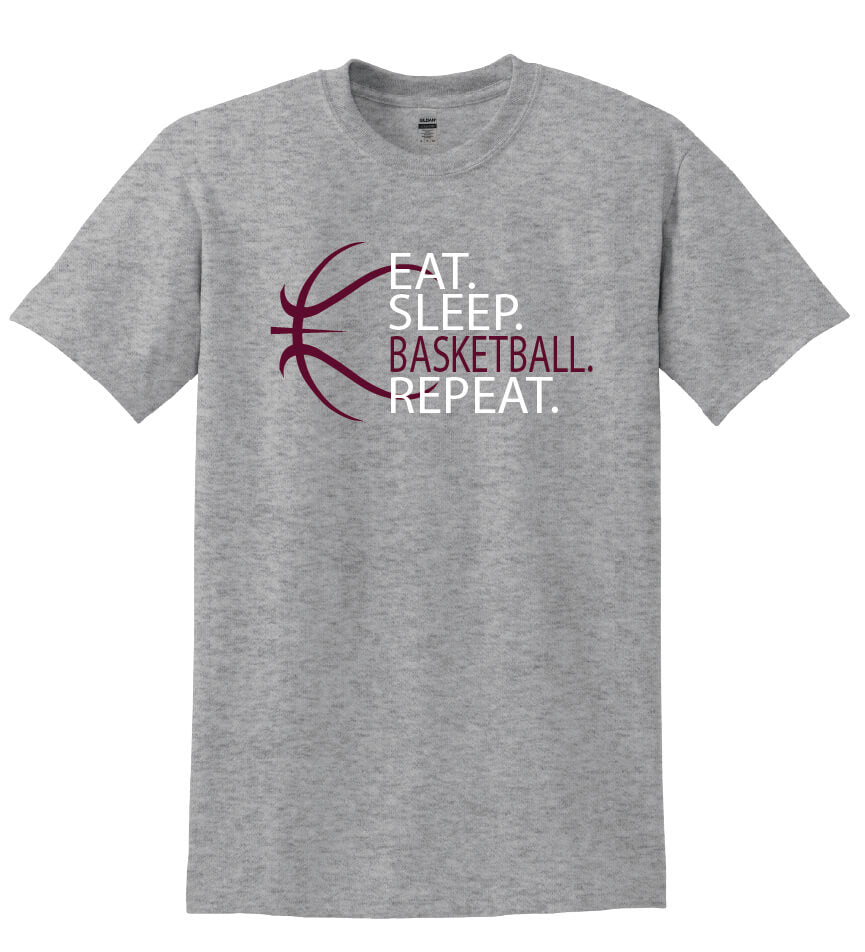 Eat Sleep Basketball Repeat Short Sleeve T-Shirt (Youth)