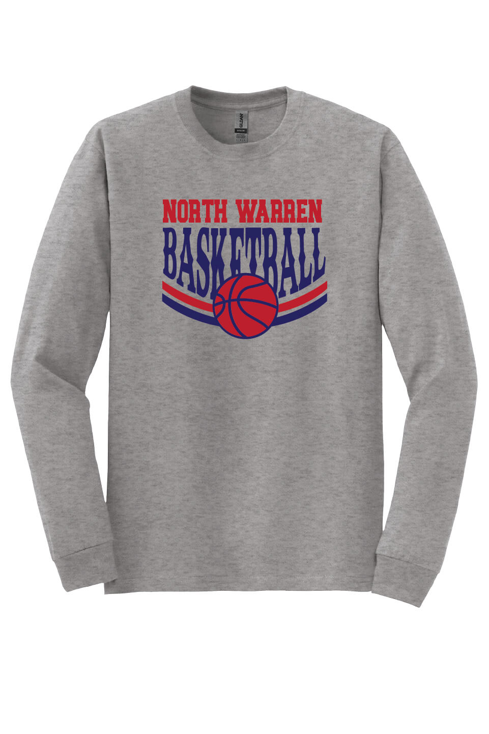 NW Basketball Long Sleeve T-Shirt (Youth) gray